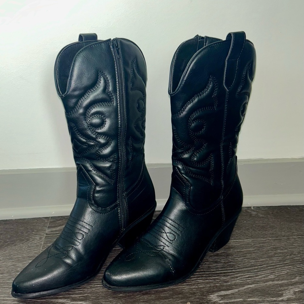Black Western Leather Boots